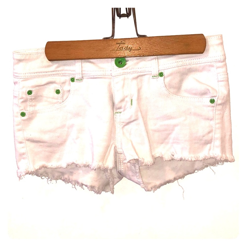Low rise white shorts